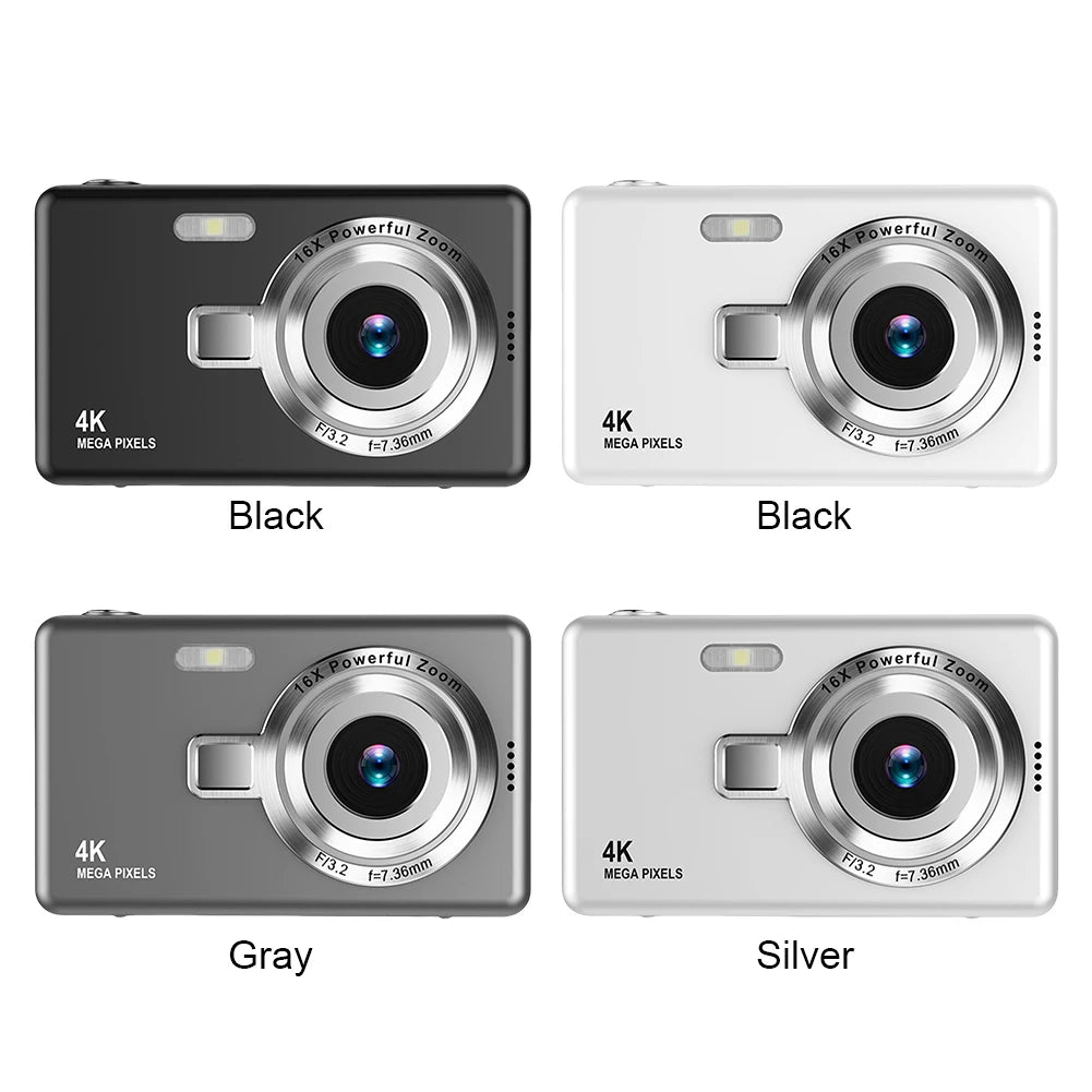 4K HD 1080P Digital Camera Anti-Shake Autofocus Vlogging Camera 2.4 Inch IPS Screen Photography Camera for Kids Adults Beginners
