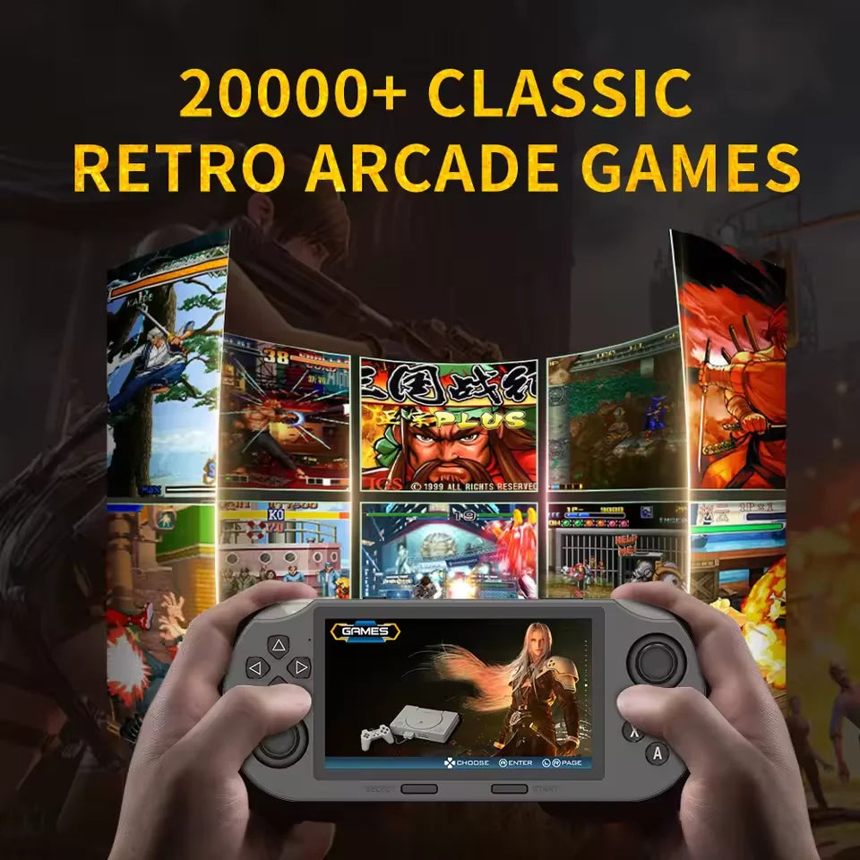 SF3000 Mini Portable Handheld Game Player Retro Video Game Console 4.5 Inch IPS Screen Built-in 20000+ Games for PS1/GBA/SFC