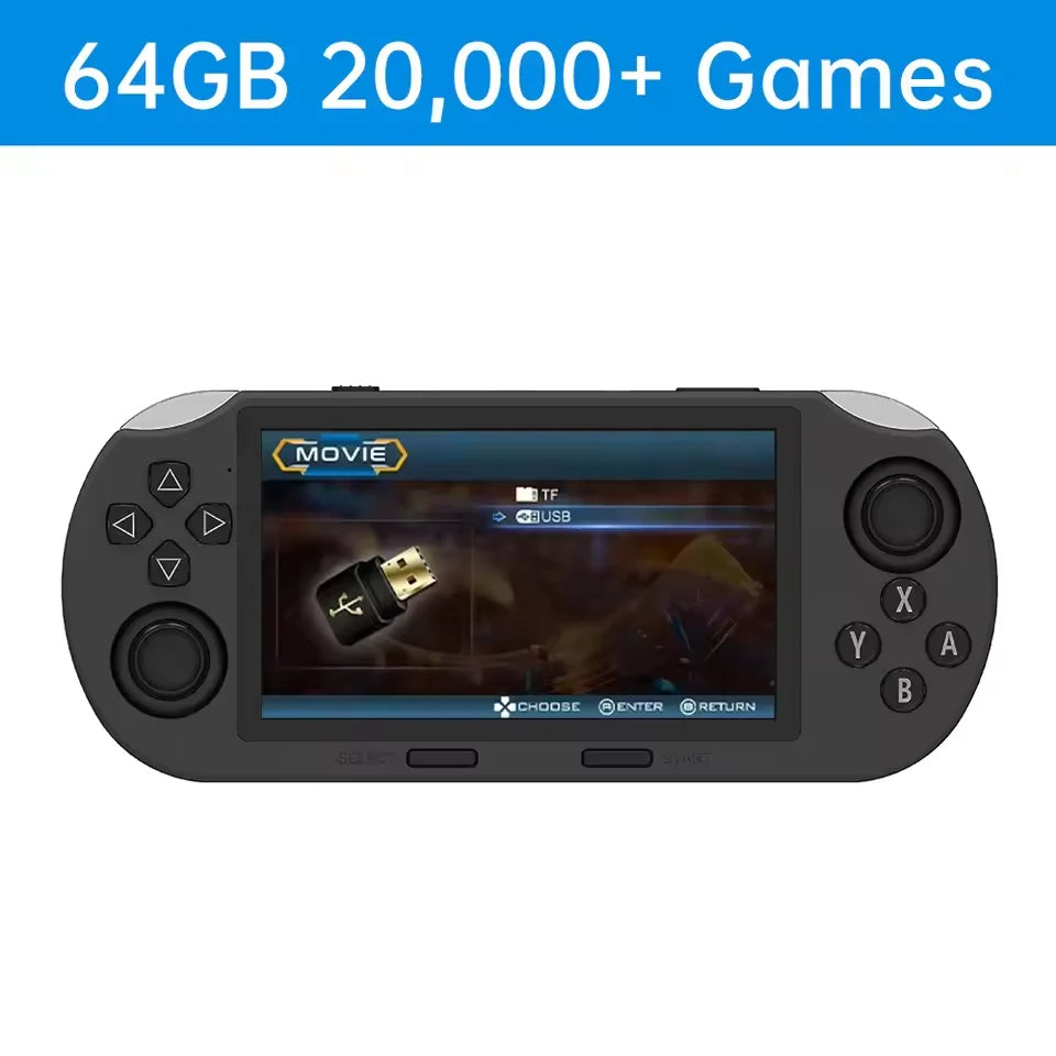 SF3000 Mini Portable Handheld Game Player Retro Video Game Console 4.5 Inch IPS Screen Built-in 20000+ Games for PS1/GBA/SFC